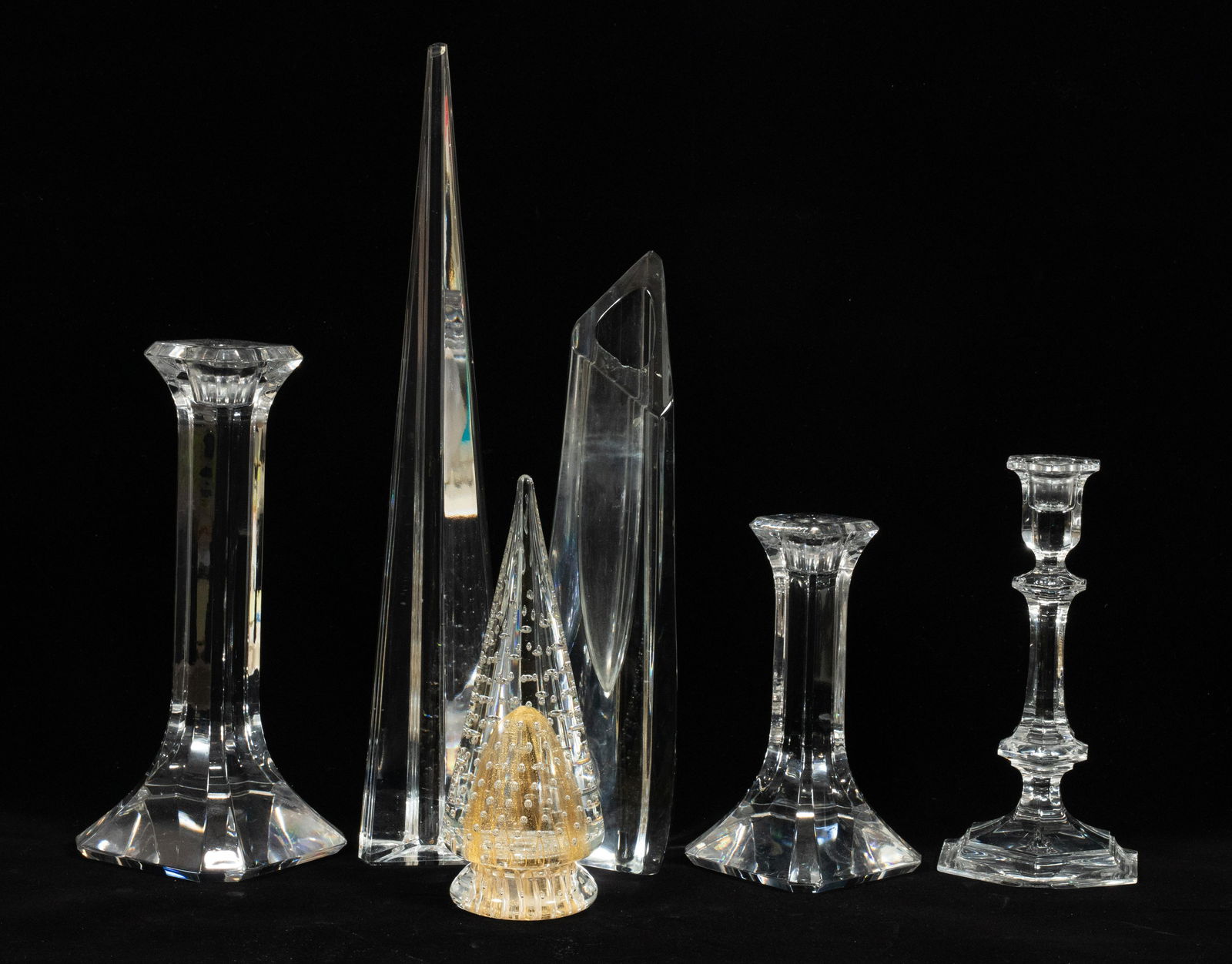 CRYSTAL CANDLESTICKS, VASE & OBELISKS, FEAT. BACCARAT, (1 of 17)