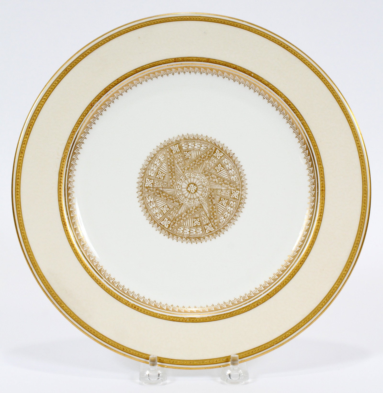 ROYAL WORCESTER PORCELAIN PLATE RETAILED BY TIFFANY &: ROYAL WORCESTER PORCELAIN PLATE RETAILED BY TIFFANY & CO. A Tiffany & Co. porcelain plate. Having fired gold accents and raised enamel beading. 10 ''