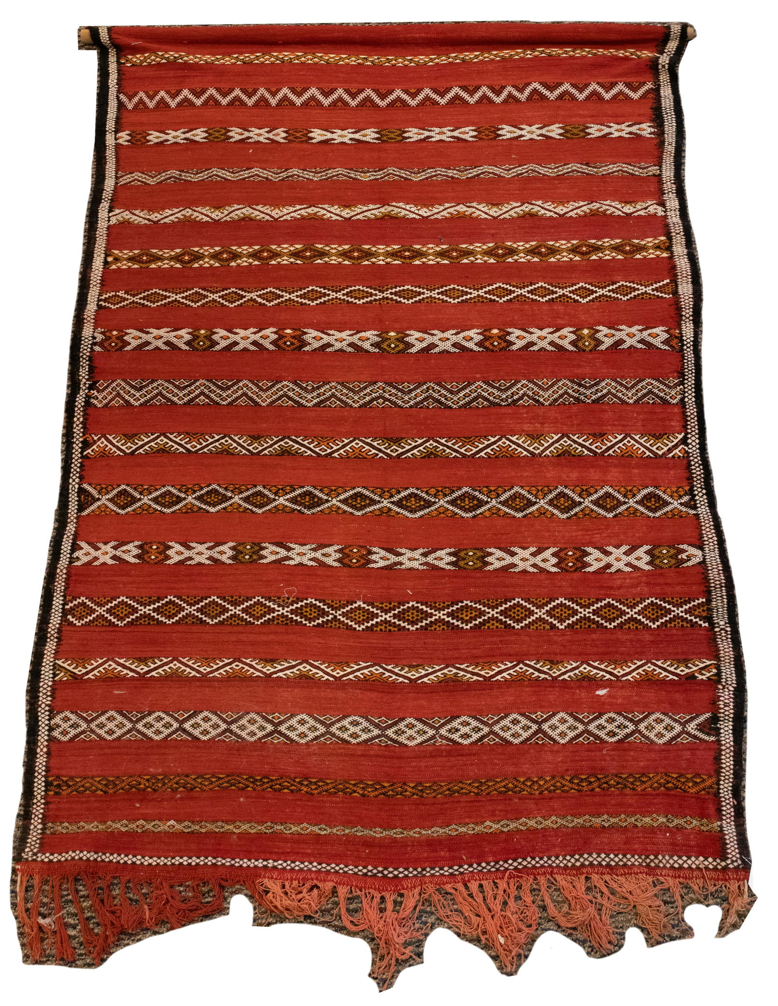 FLAT WOVEN WOOL SERAPI WALL HANGING, W 3' 5", L 5' 3" (1 of 2)