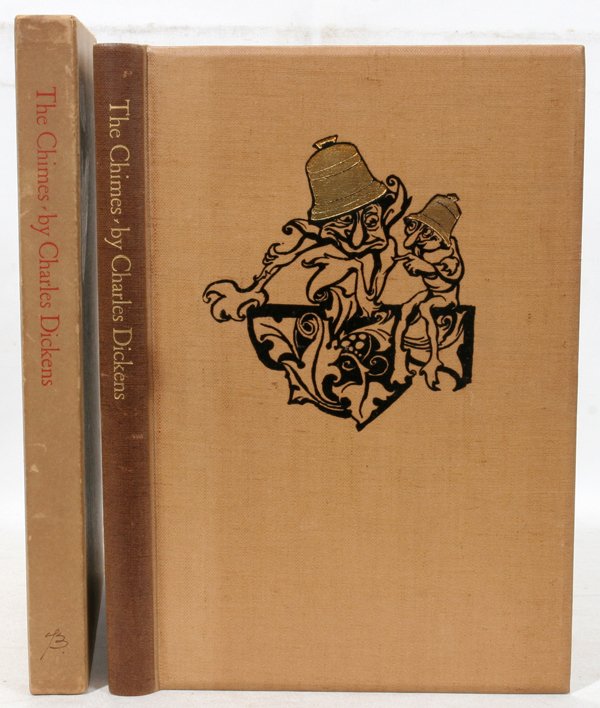 CHARLES DICKENS 'CHIMES', 1931 LIMITED EDITIONS: CHARLES DICKENS 'CHIMES', 1931 LIMITED EDITIONS CLUB:Original slip case. Printed on title page "Illustrated by Arthur Rackham; Introduction by Edward Wagenknecht; Printed in London by George W. Jones