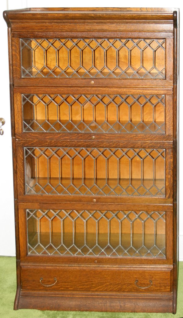 GUNN FURNITURE CO. OAK FOUR-SECTION BOOKCASE