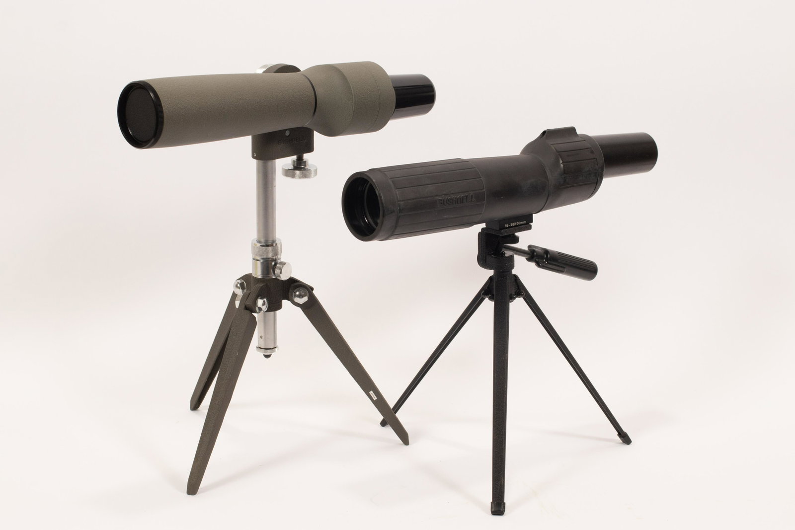 BUSHNELL SENTRY AND SENTRY II SPOTTING SCOPES WITH: BUSHNELL SENTRY AND SENTRY II SPOTTING SCOPES WITH TRIPODS, TWO PCS., L 14", 12" Bushnell Sentry spotting scope 18 - 36x50mm. Sentry II scope having a 48x50 lense. Both having tripods. Sentry two incl