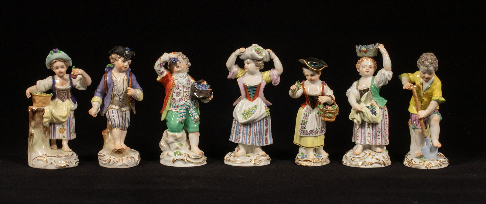 MEISSEN PORCELAIN GARDEN CHILDREN, 7 PCS, H 5"-5.75" (1 of 15)
