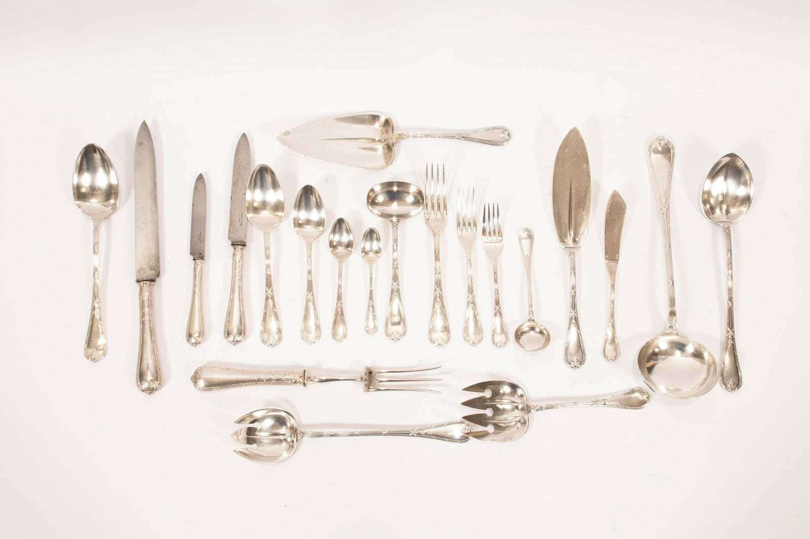 "BELLE-EPOQUE" CHRISTOFLE SILVER PLATE FLATWARE SERVICE (1 of 14)
