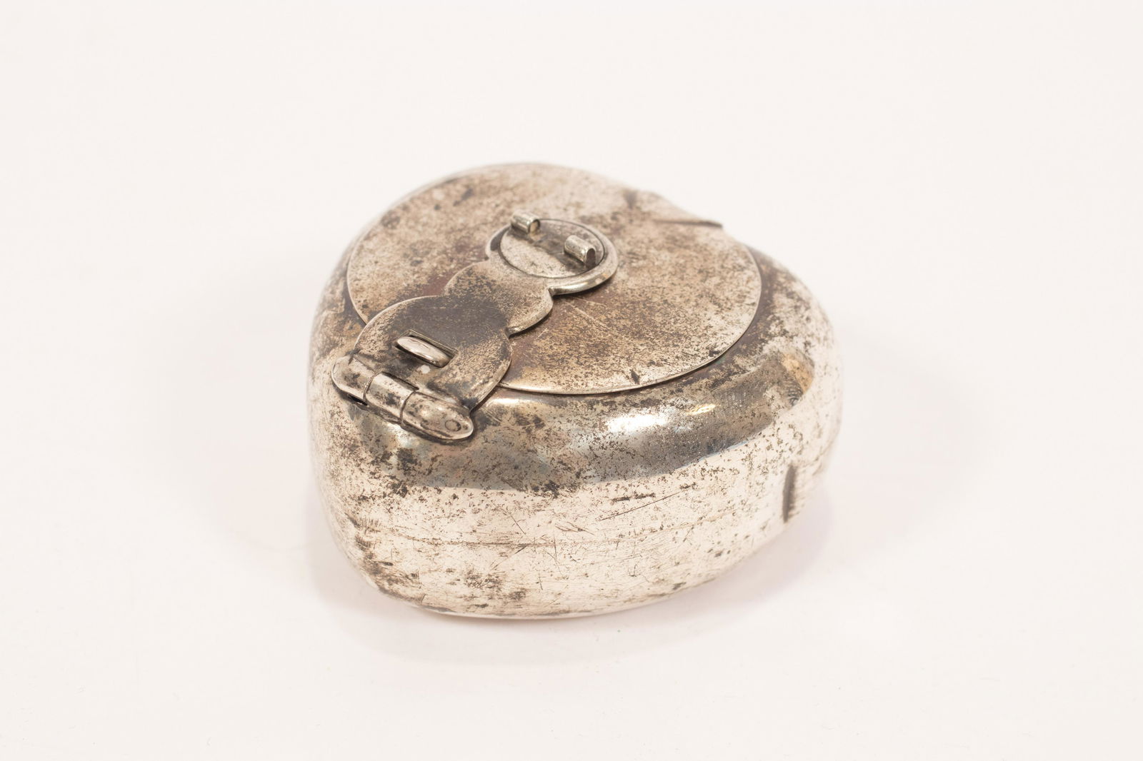 GORHAM STERLING SILVER HEART FORM INKWELL, H 1.25", W (1 of 5)