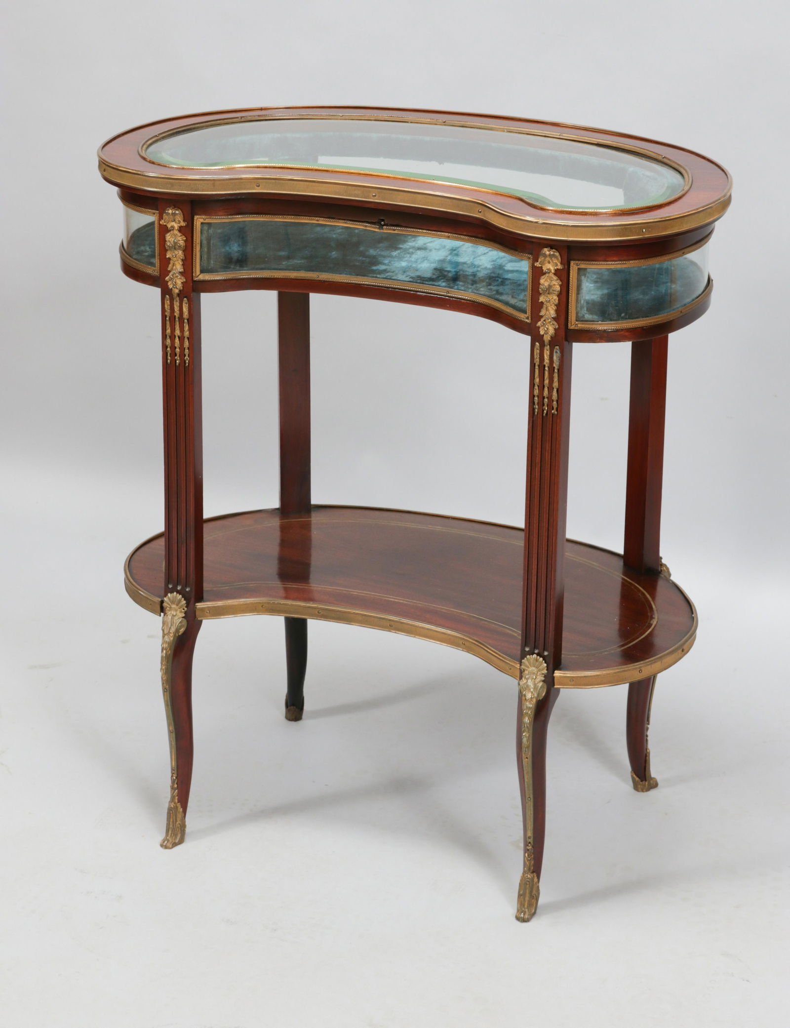 FRENCH CURIO VITRINE,  MAHOGANY, BRONZE MOUNTS 19TH.C. (1 of 7)