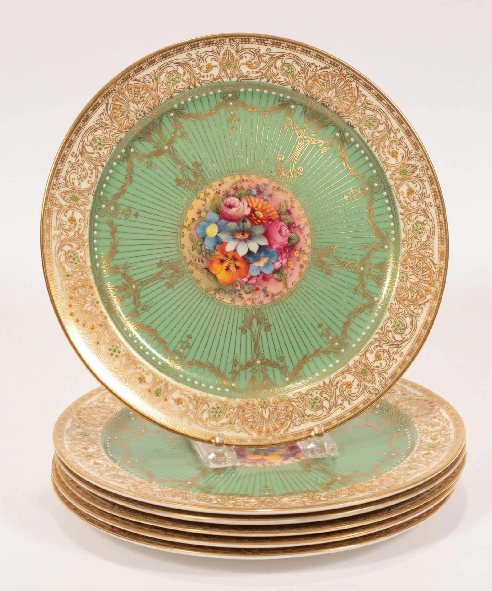 ROYAL WORCESTER HAND-PAINTED PORCELAIN SERVICE PLATES, (1 of 4)