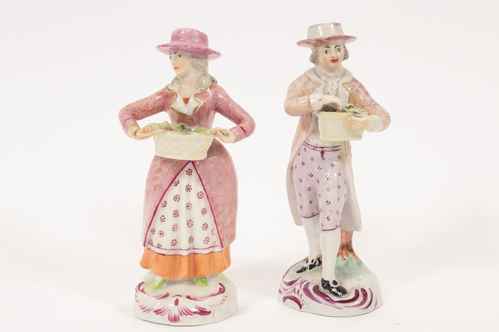 GERMAN PORCELAIN MINIATURE FIGURES, PAIR H 5.5" (1 of 4)