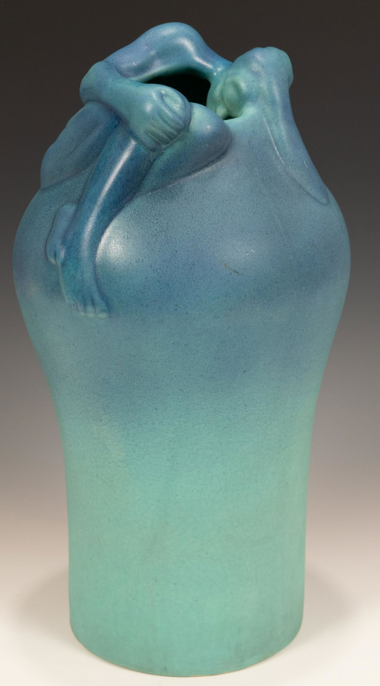 VAN BRIGGLE POTTERY "DESPONDENCY" VASE H 14" (1 of 4)