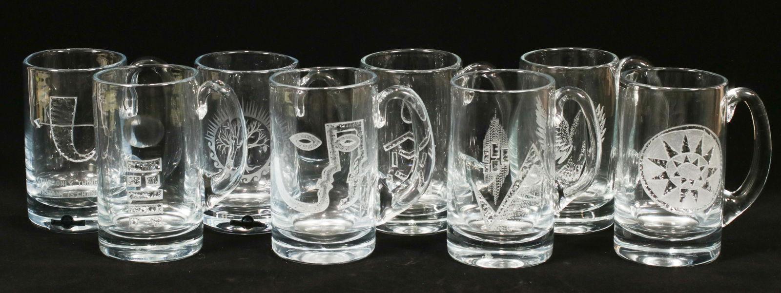 STROMBERGSHYTTAN (SWEDISH) CRYSTAL MUGS, 8 PCS, H 5.5" (1 of 7)