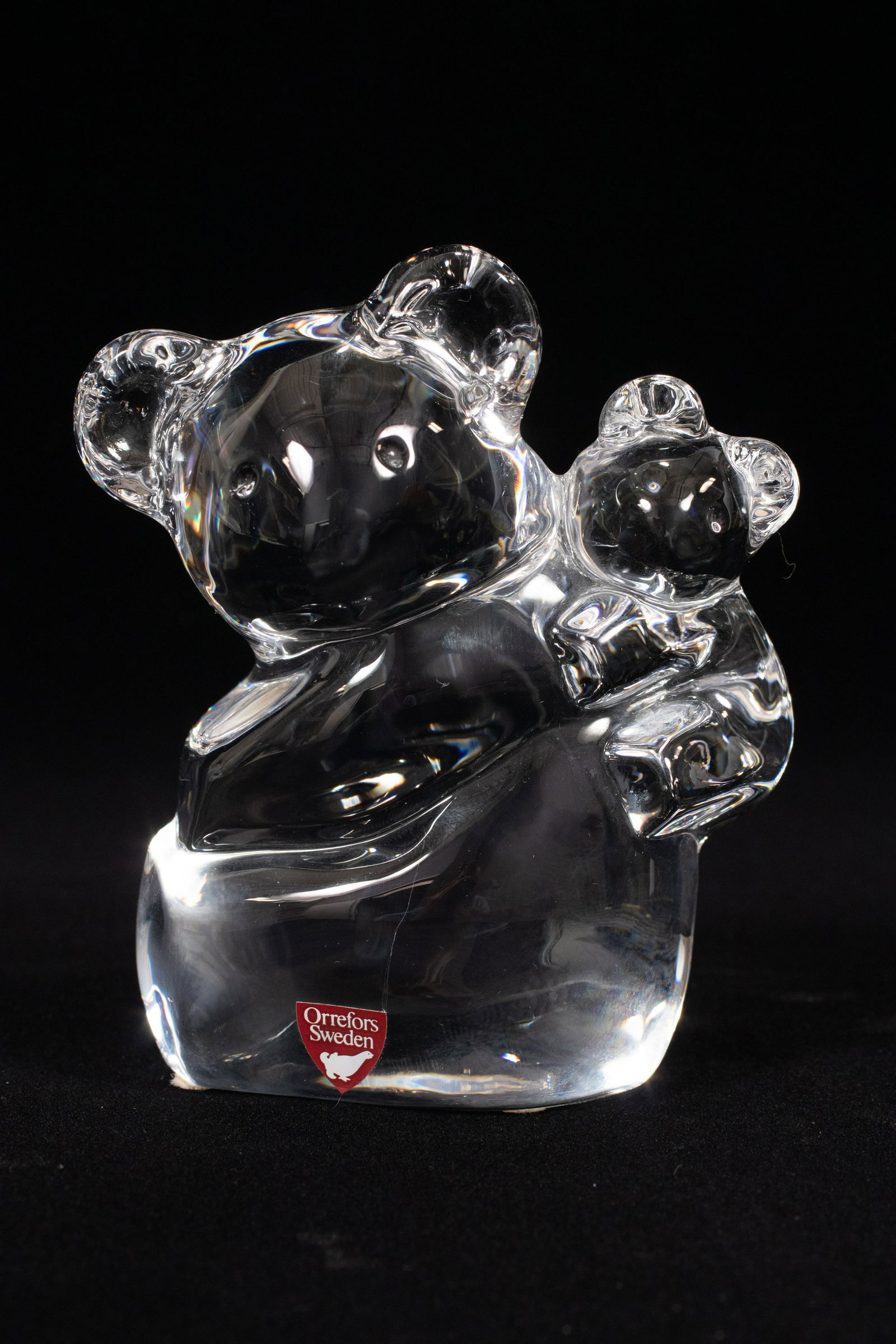 ORREFORS (SWEDEN) CRYSTAL KOALA BEAR FIGURINE, H 4", W (1 of 3)