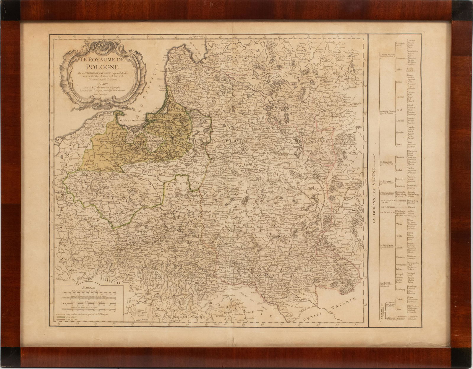 ANTIQUE ENGRAVING ON LAID PAPER, H 20", W 25", "LE (1 of 6)