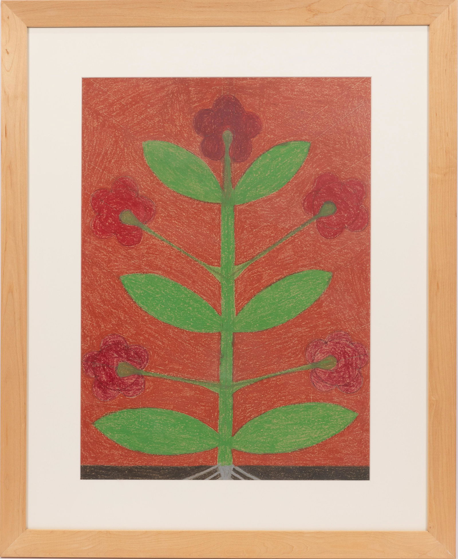 EDDIE ARNING (AMERICAN, 1898-1993), FOLK ART, CRAYON ON (1 of 4)