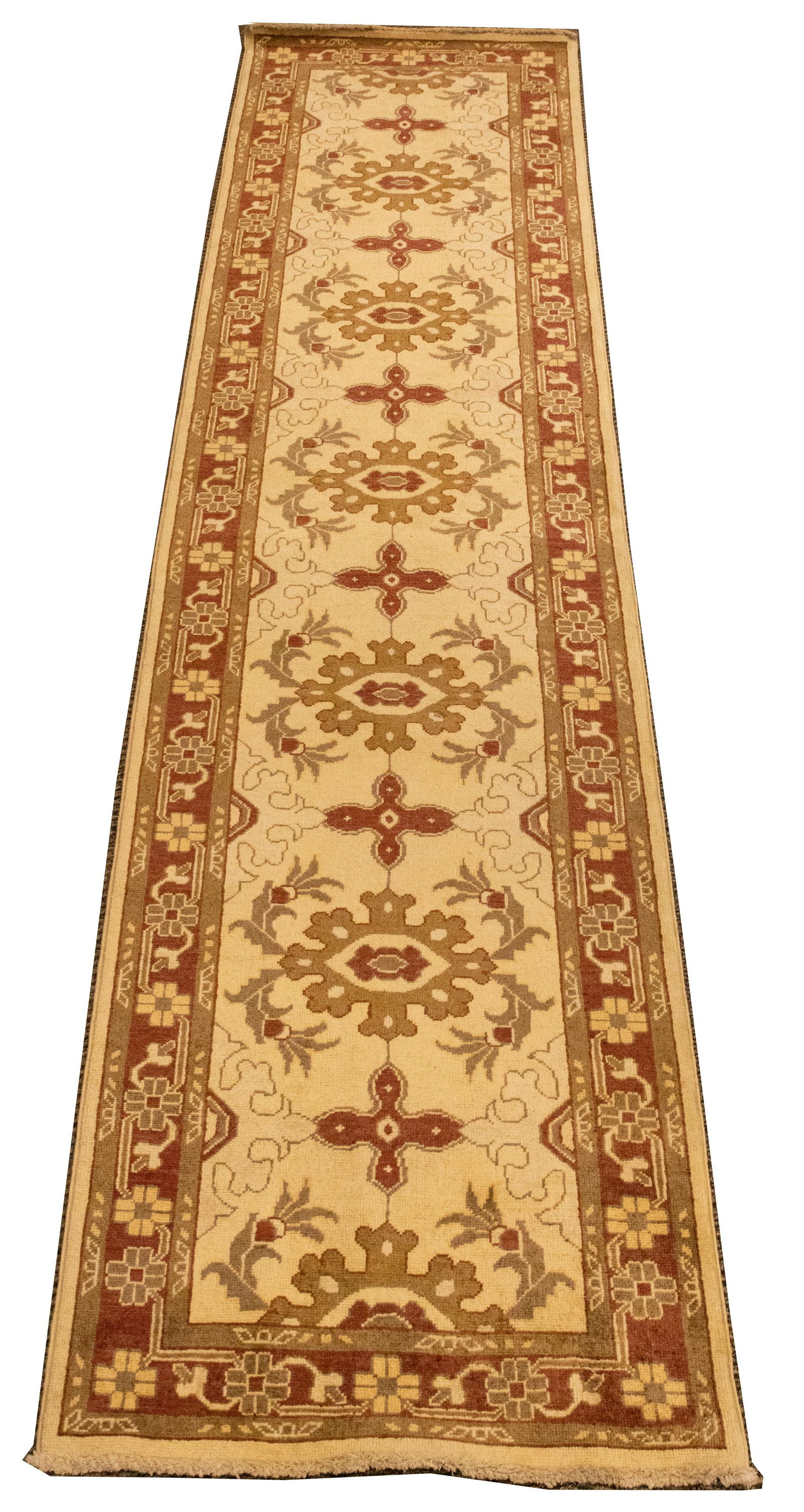 AFGHAN WOOL RUNNER, C. 2000, W 2' 9", L 11' 10" (1 of 3)
