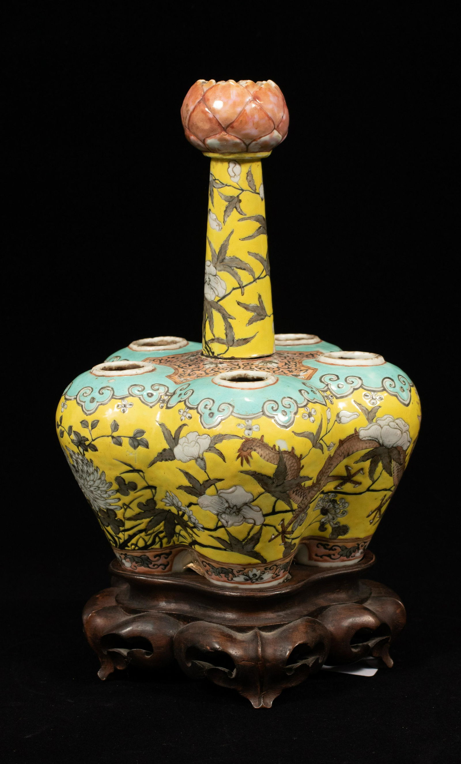 CHINESE PORCELAIN CROCUS POT C 1800 H 9.5" DIA 7" (1 of 6)