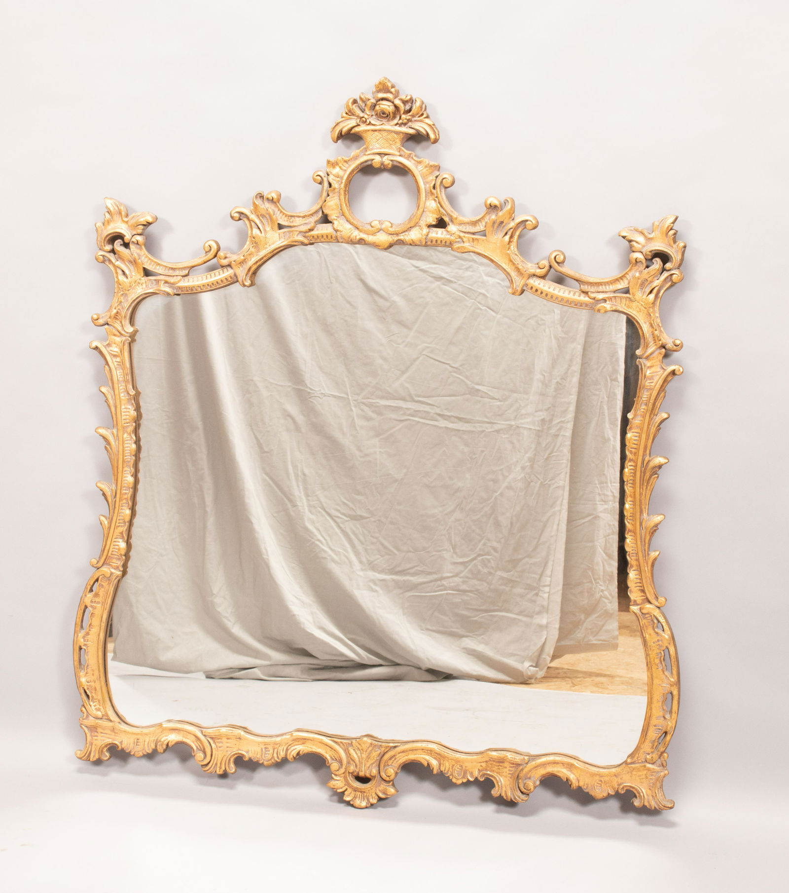 GILT CARVED WOOD FRAME MIRROR, FRENCH STYLE H 50" W 44" (1 of 2)