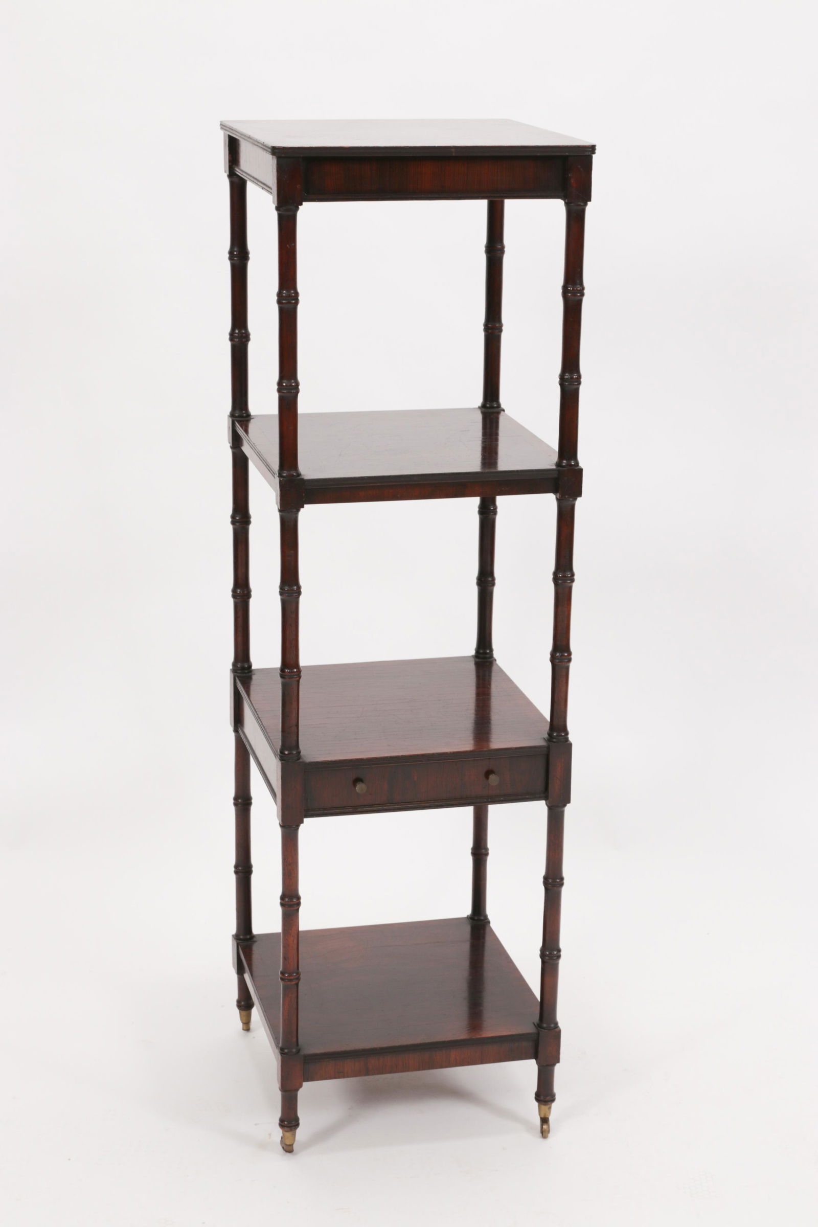 GEORGIAN STYLE FOUR-TIER MAHOGANY WHAT-NOT SHELF, 2ND (1 of 5)