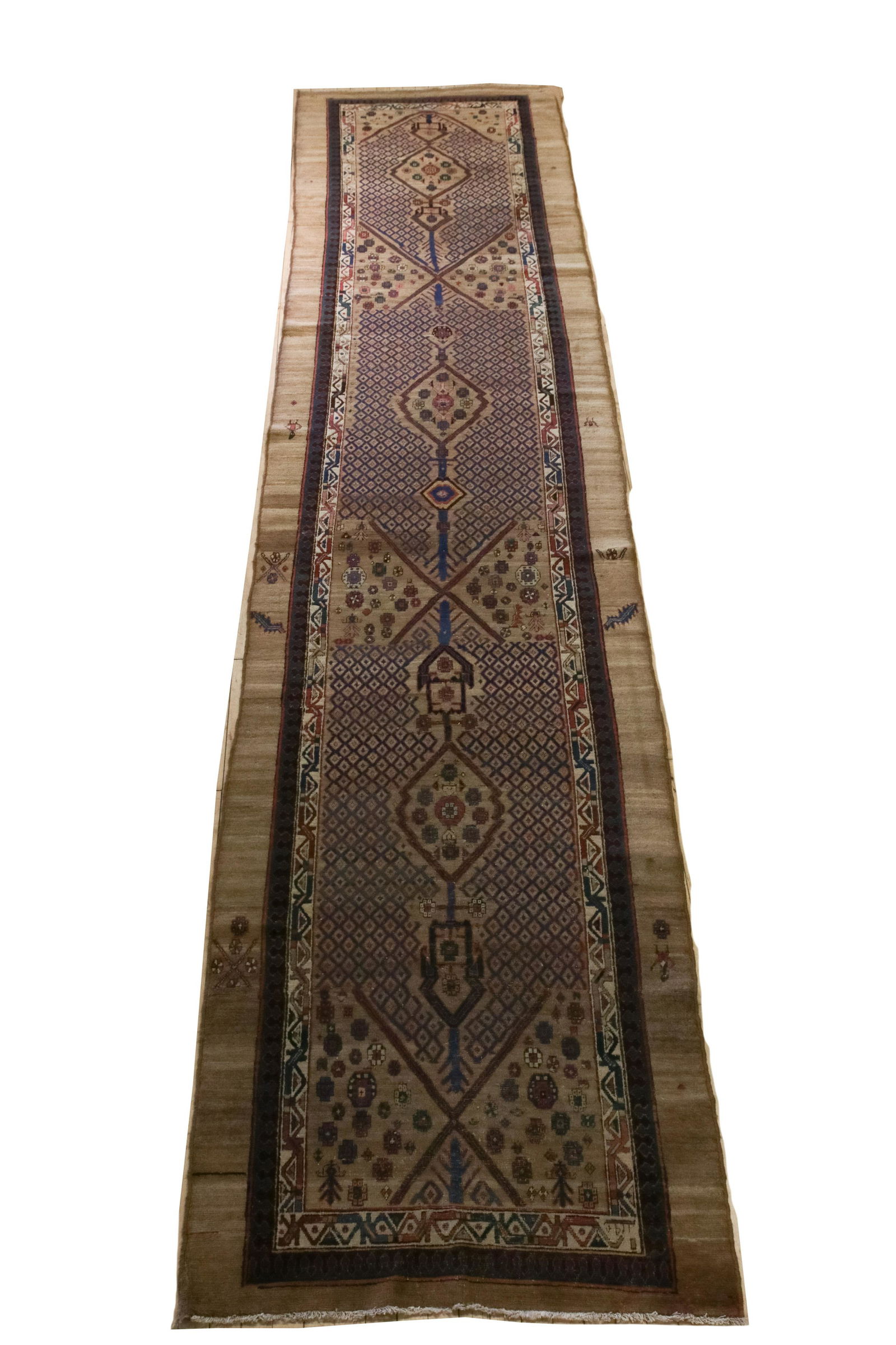 PERISAN SERAB HANDWOVEN WOOL RUG W 3.7' L 16.5' (1 of 3)