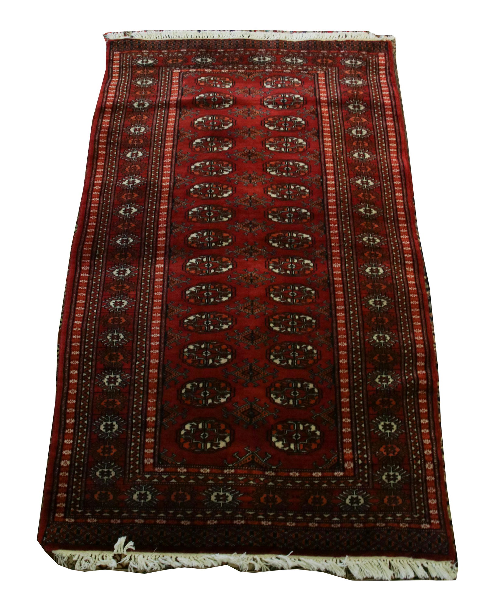 PAKISTANI BOKHARA HANDWOVEN WOOL RUG, W 3', L 5' (1 of 3)
