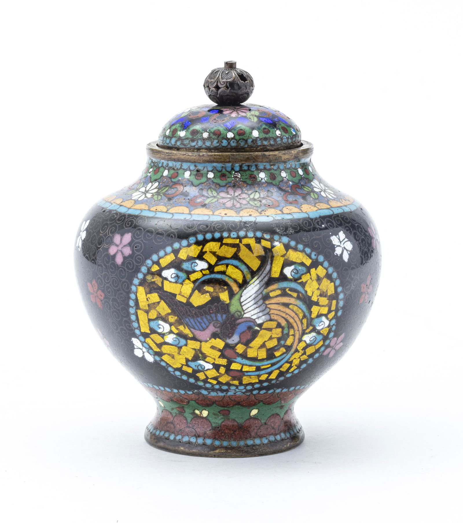 JAPANESE KYOTO CLOISONEE VASE 19TH.C. H 5" (1 of 4)