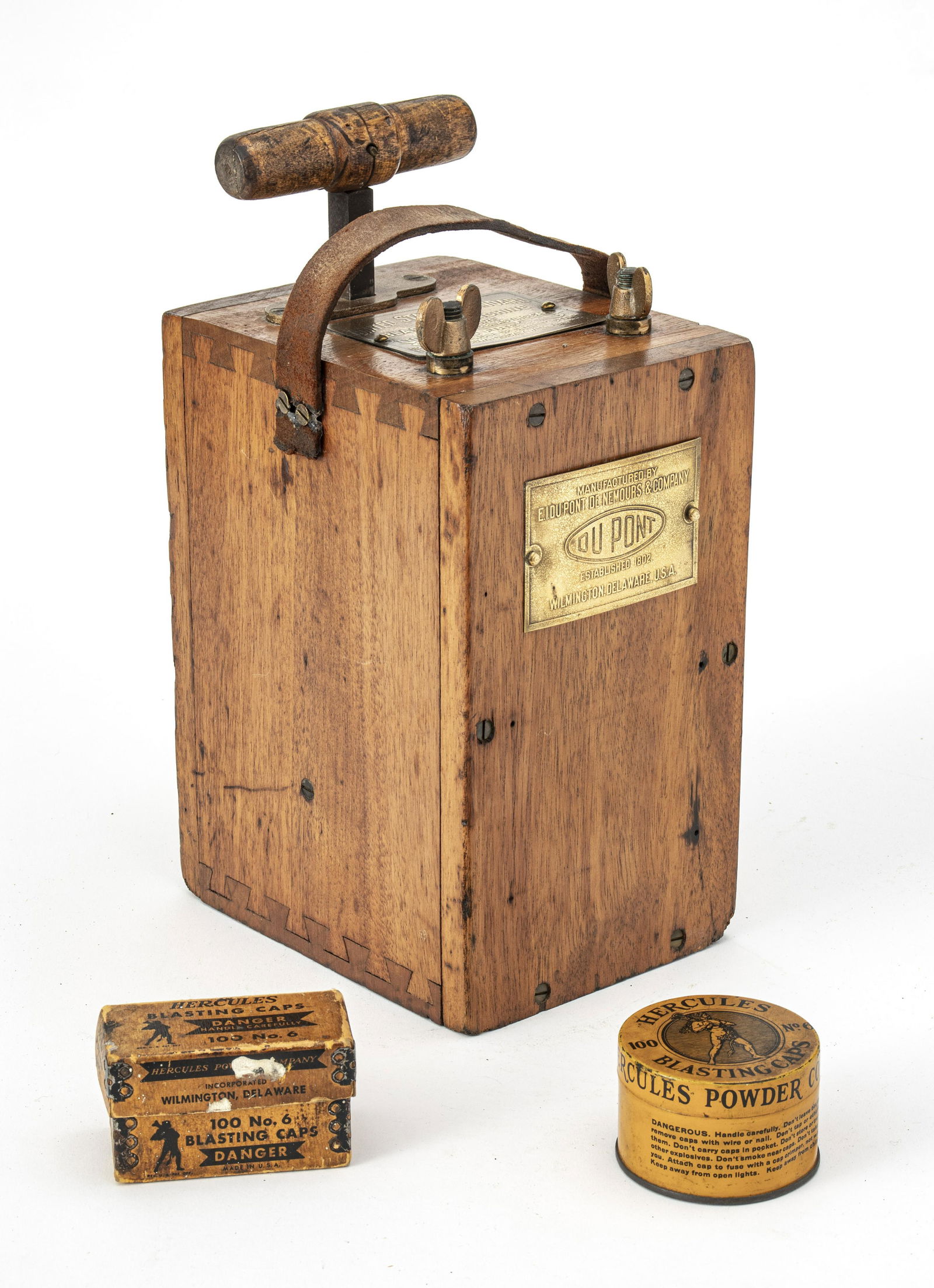 DUPONT BLASTING MACHINE NO. 2, EARLY 20TH C., H 10", W (1 of 4)