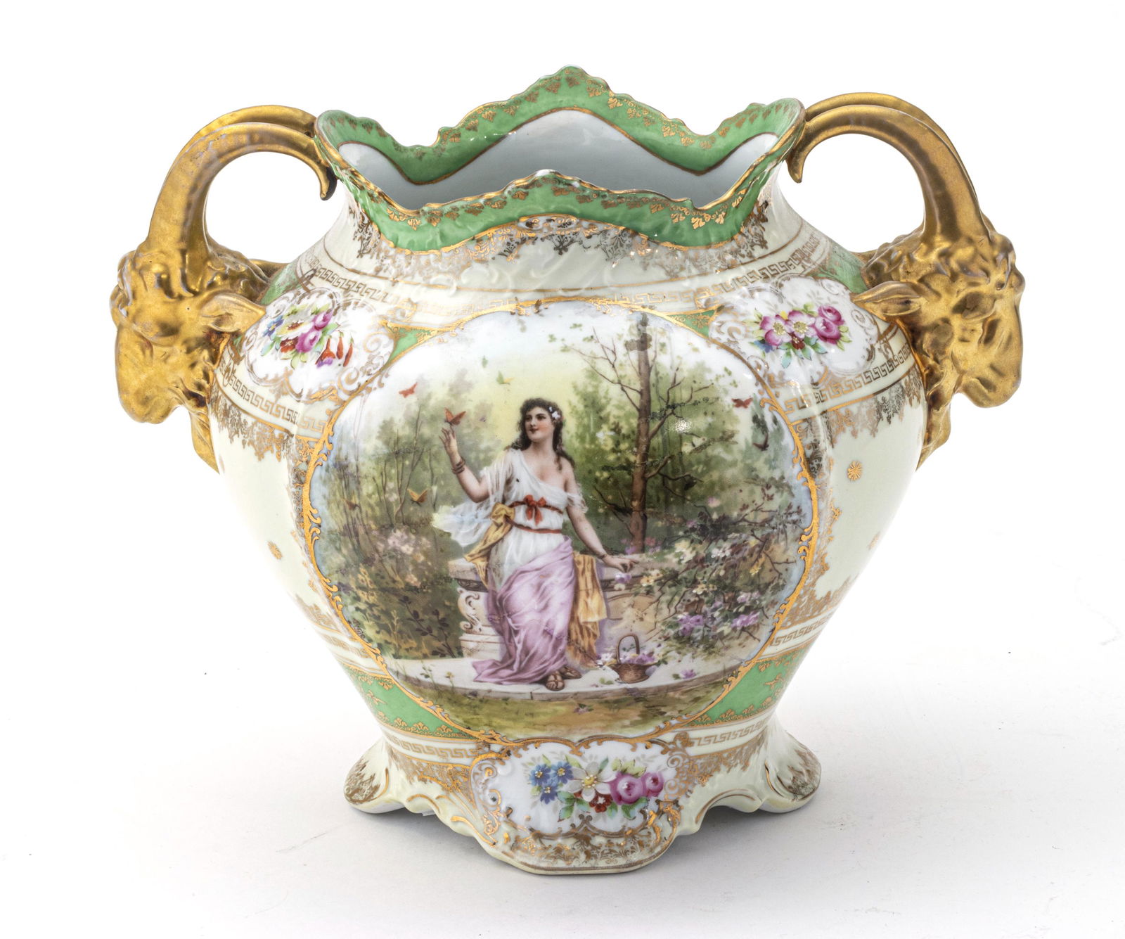 AUSTRIAN IMPERIAL CROWN HAND PAINTED PORCELAIN VASE, (1 of 4)