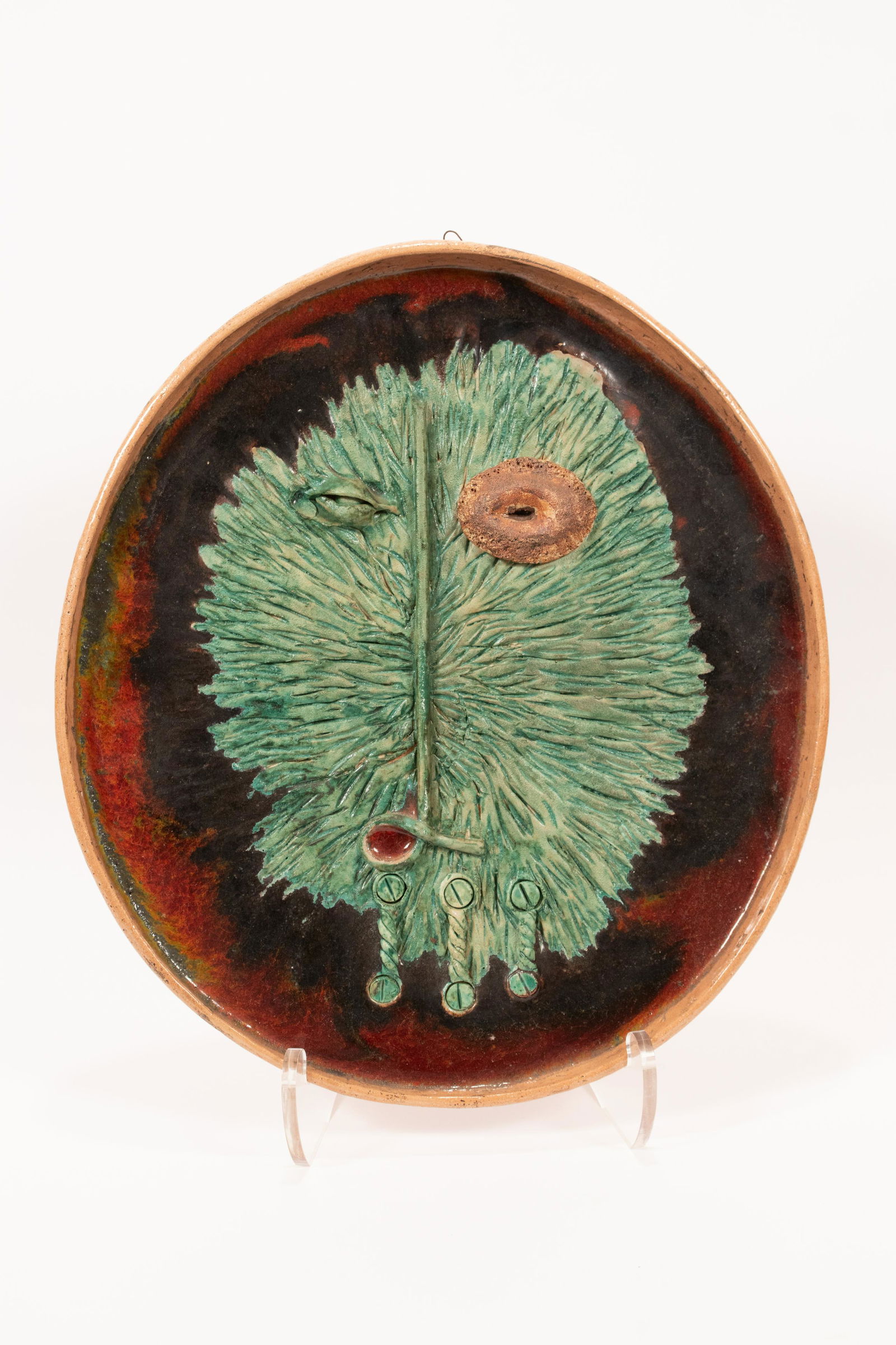 DEL NEGRO ITALIAN ART POTTERY CHARGER H 20.75" W 18.25" (1 of 4)