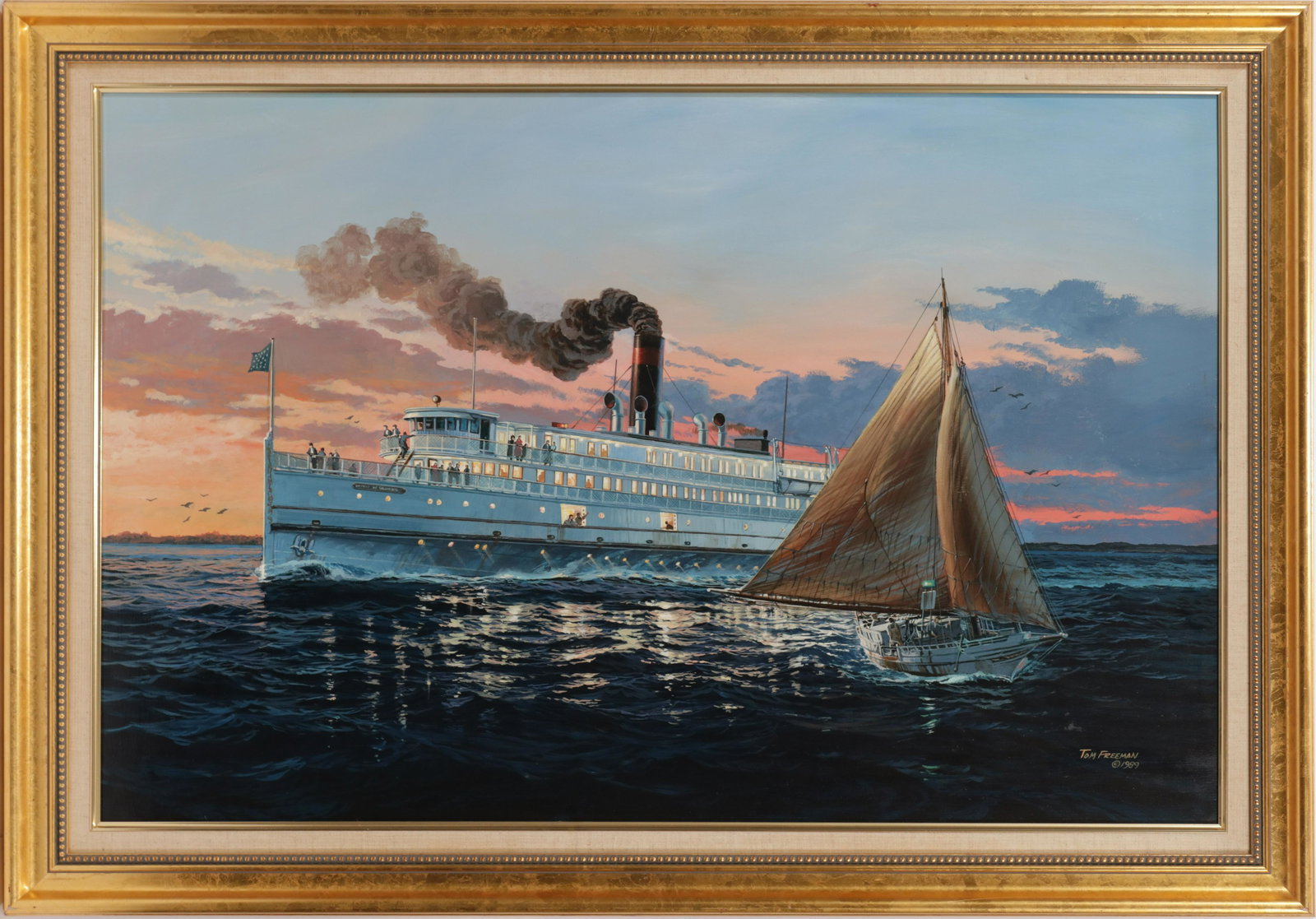 TOM FREEMAN, (AMERICAN 1952-2015) ACRYLIC ON BOARD, (1 of 4)