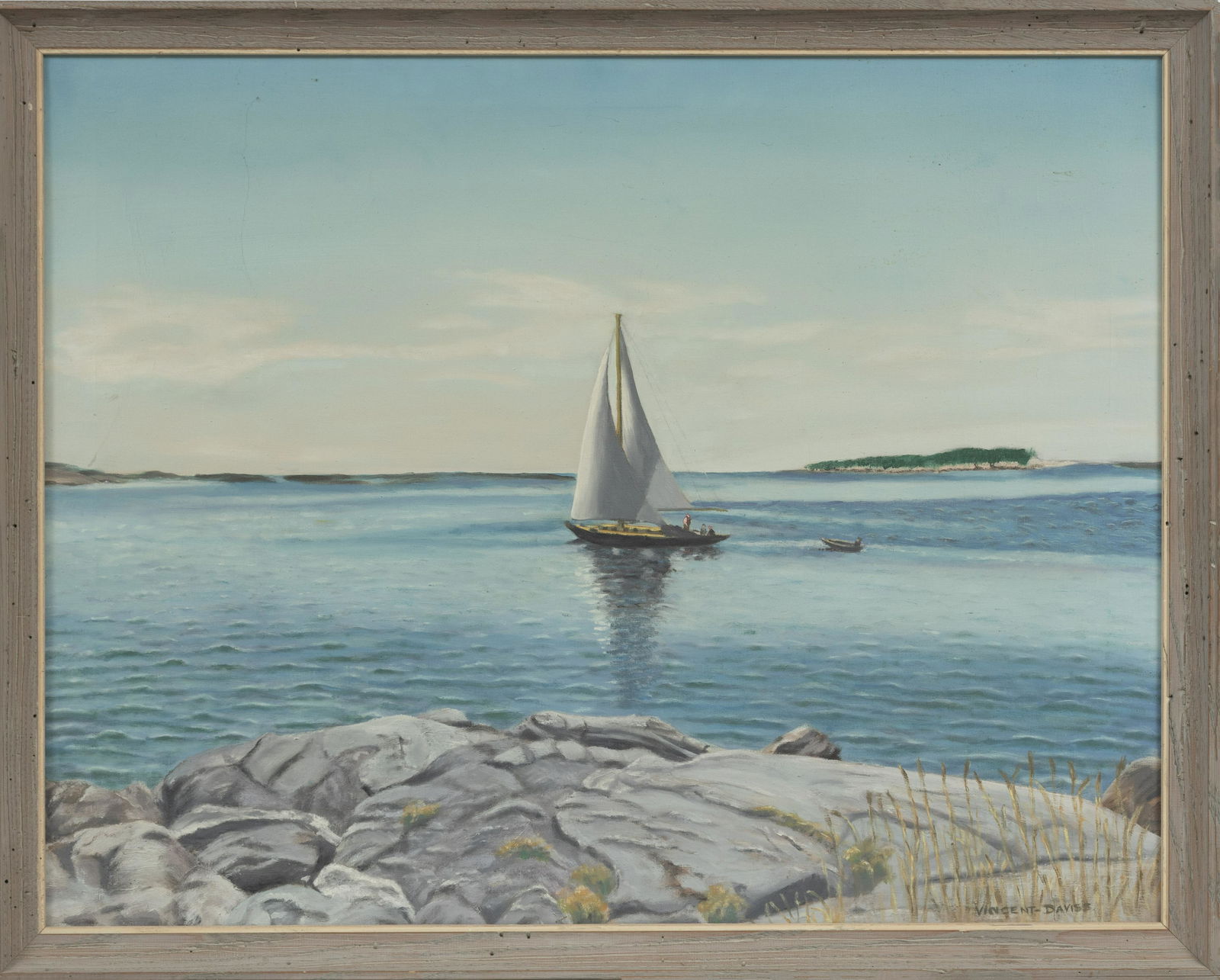 VINCENT-DAVISS ACRYLIC ON CANVAS, 20TH C, H 22", W 28", (1 of 4)