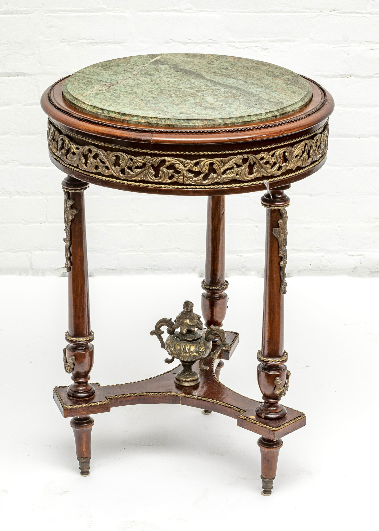 LOUIS XVI STYLE MAHOGANY AND BRONZE ORMOLU   GUERIDON (1 of 3)