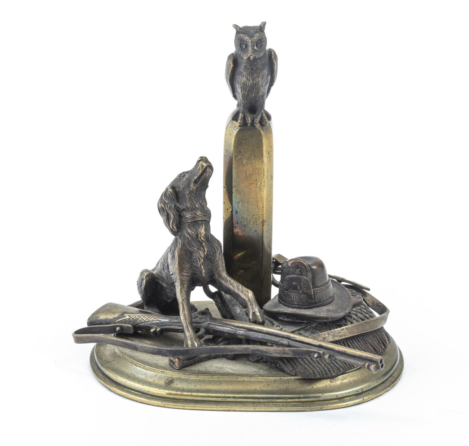 GILT BRONZE SCULPTURE, C. 1910, H 4.75", W 4.5", (1 of 6)