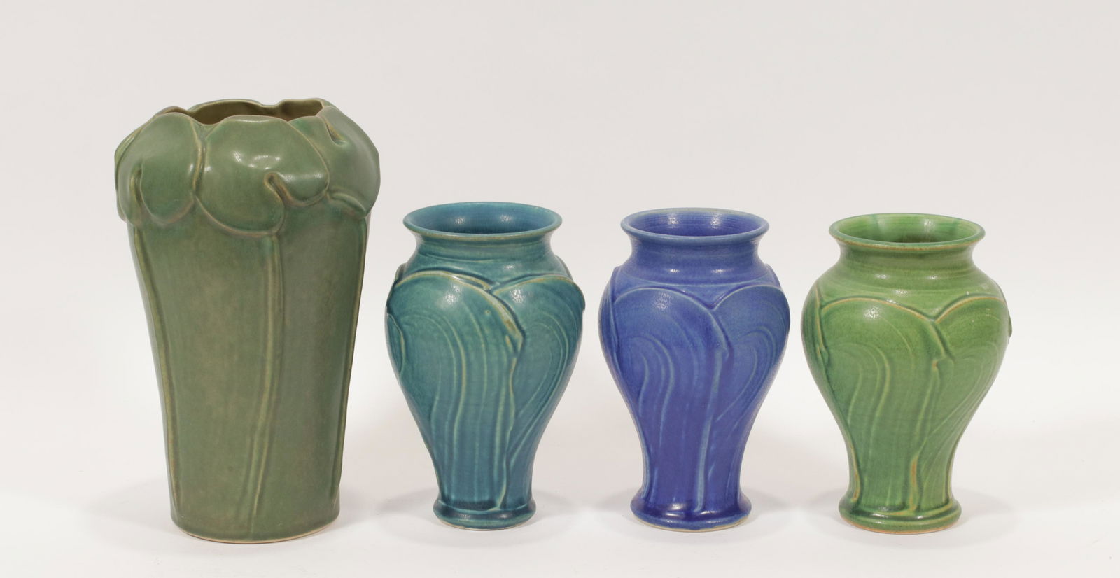 PEWABIC POTTERY VASES, 2007-2010, 4 PCS, H 8"-10" (1 of 10)