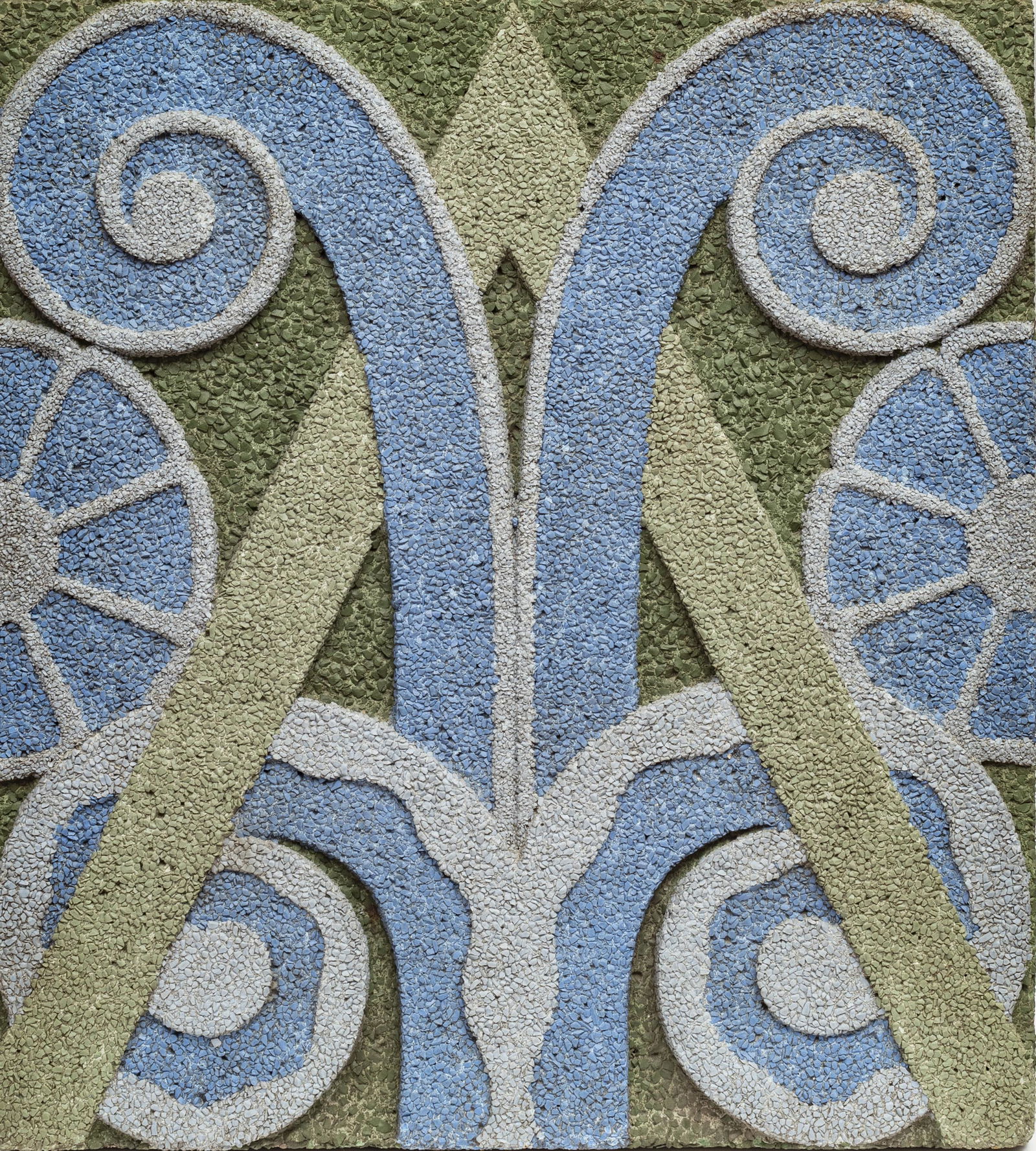 CONCRETE SLAB, ABSTRACT MOSAIC DESIGN IN RELIEF H 23" W (1 of 2)