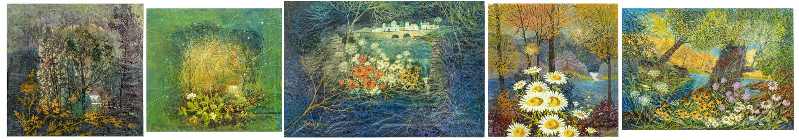 ROBERT LAESSIG (AMERICAN, 1913-2010) ACRYLICS ON RICE (1 of 2)