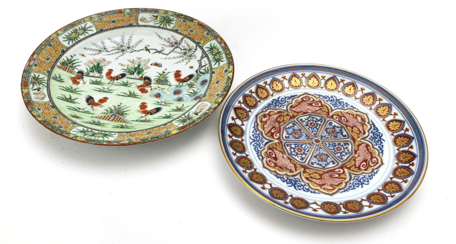 CHINESE ROSE MEDALLION CHARGER 19TH.C. DIA 13.5" (1 of 2)