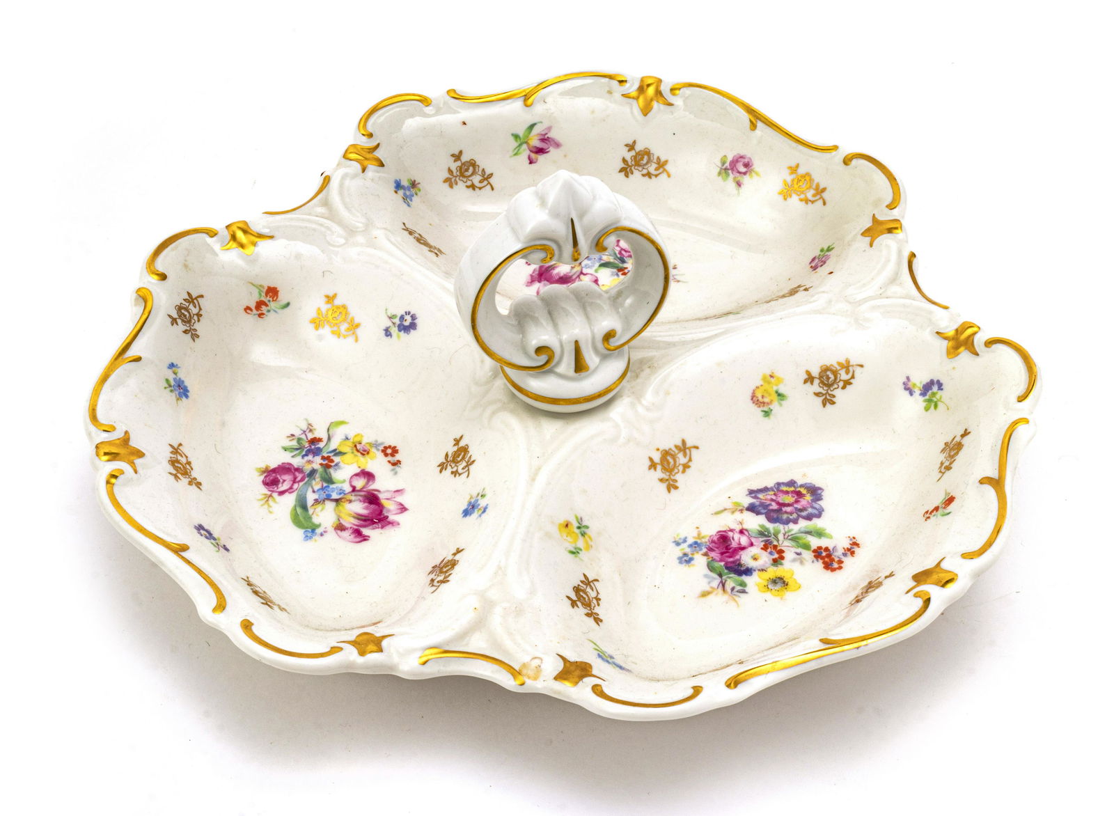 GERMAN PORCELAIN THREE SECTION DISH DIA 12" (1 of 2)