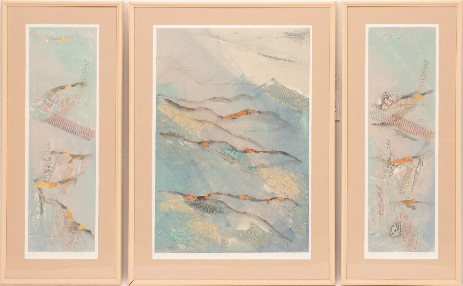 RODRIGUEZ, MONOPRINTS, TRIPTYCH H 35" W 10", 19" SIERRA (1 of 11)
