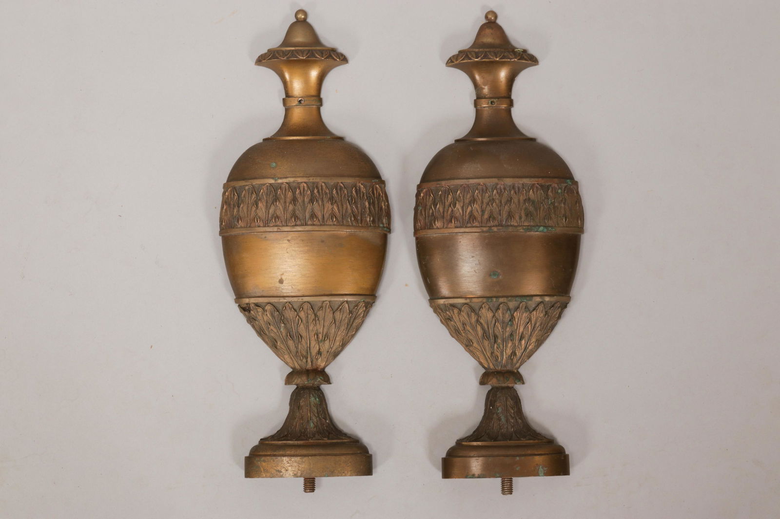 FRENCH BRONZE URN FORM MOUNTS, 19TH.C. PAIR, H 14.5", W (1 of 3)