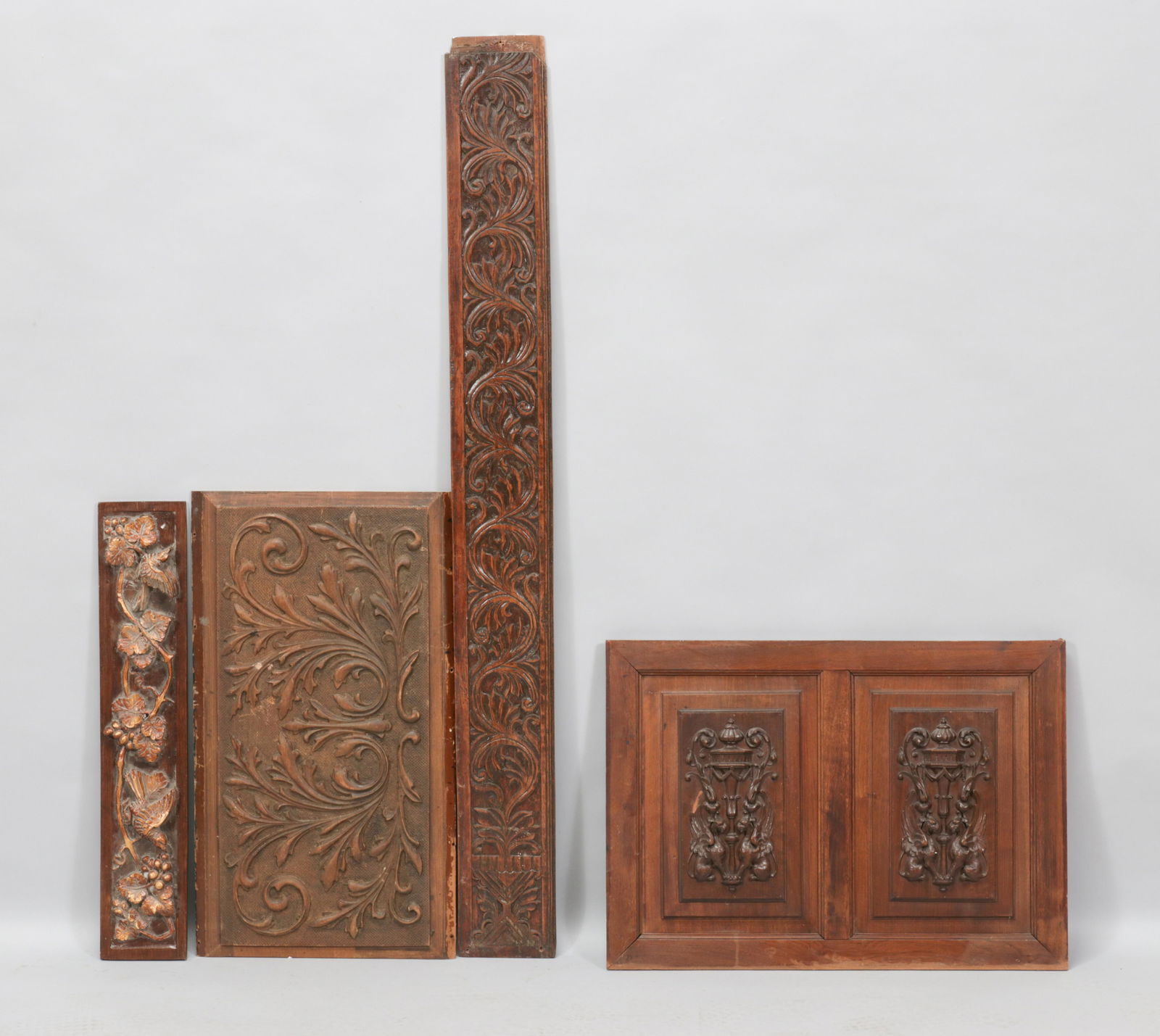 ENGLISH CARVED WOOD WALL PLAQUES, 4 PCS, L 19"-52" (1 of 4)