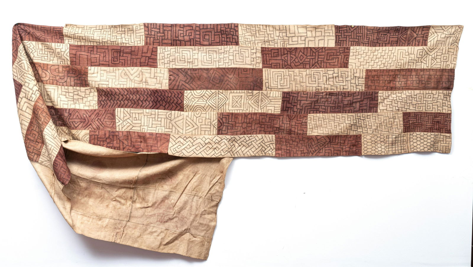 AFRICAN WOVEN LINEN SKIRT W 35" L 151" (1 of 2)