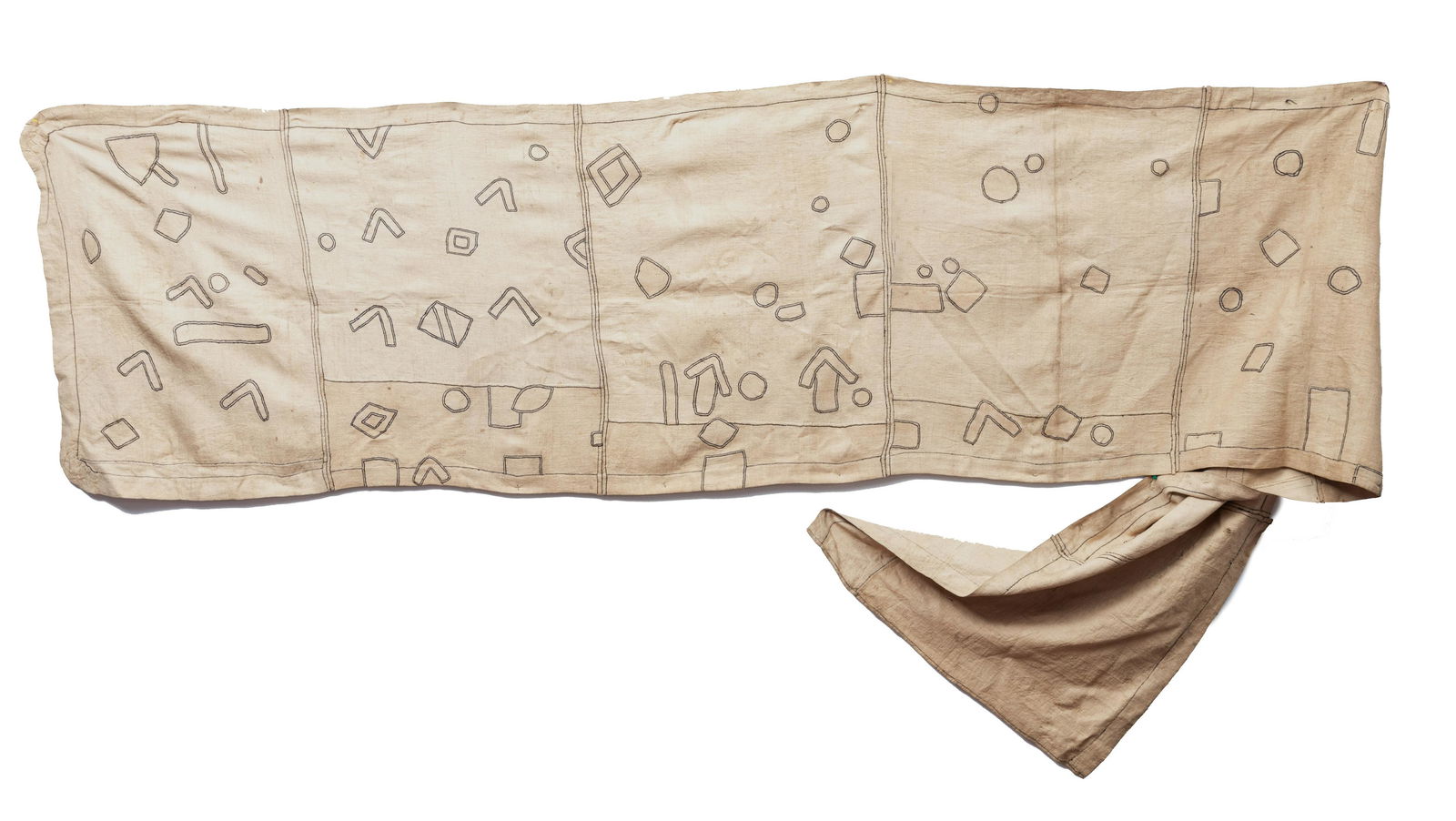 AFRICAN WOVEN LINEN SKIRTS, TWO L 169", 149" (1 of 4)