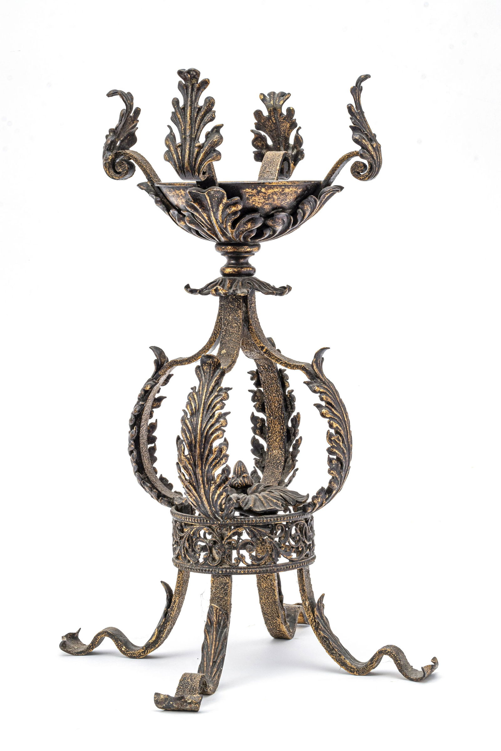 WROUGHT IRON STAND C. 1900 H 21" W 12" (1 of 2)