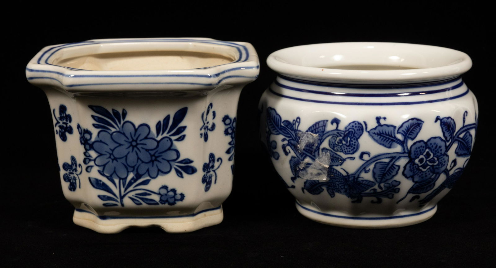 CHINESE PORCELAIN POTS, 2 PCS, H 4"-4.25" (1 of 6)