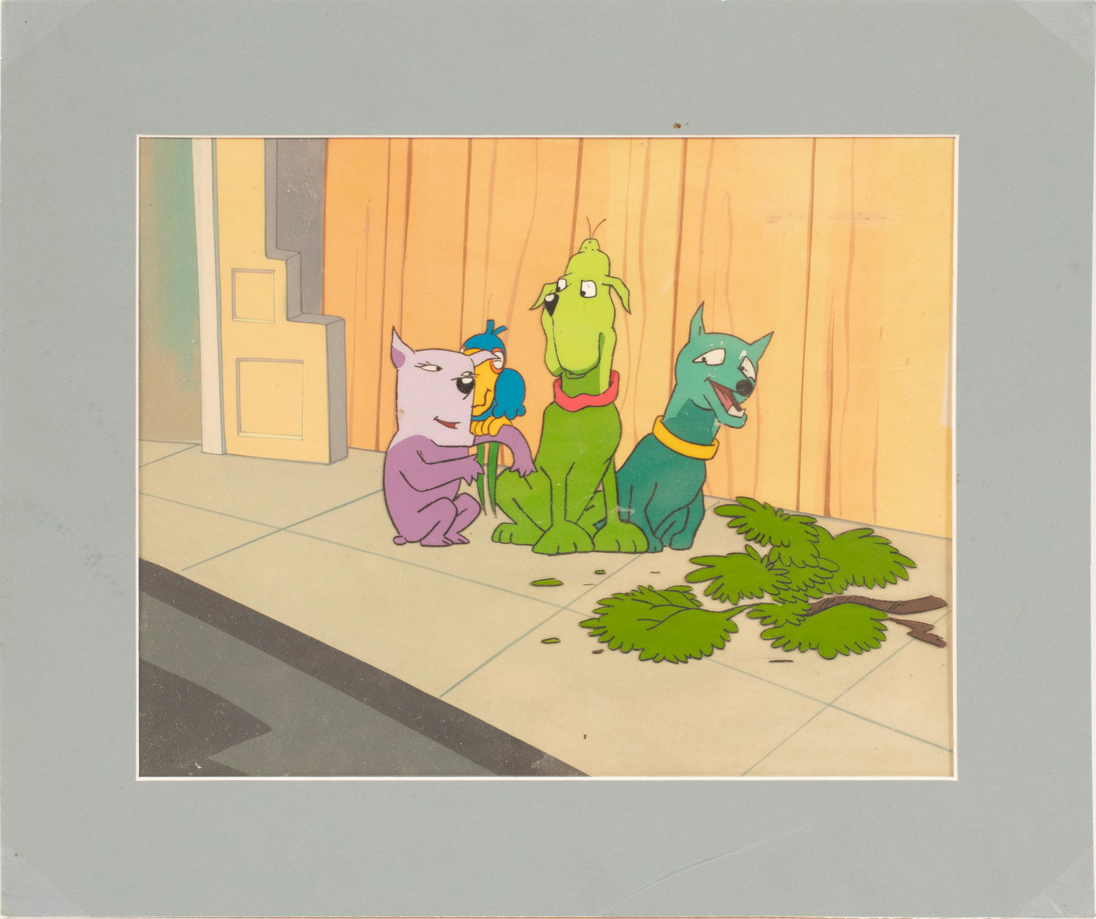 ANIMATION CEL UNFRAMED MATTED PICTURE 'SIDEWALK (1 of 5)