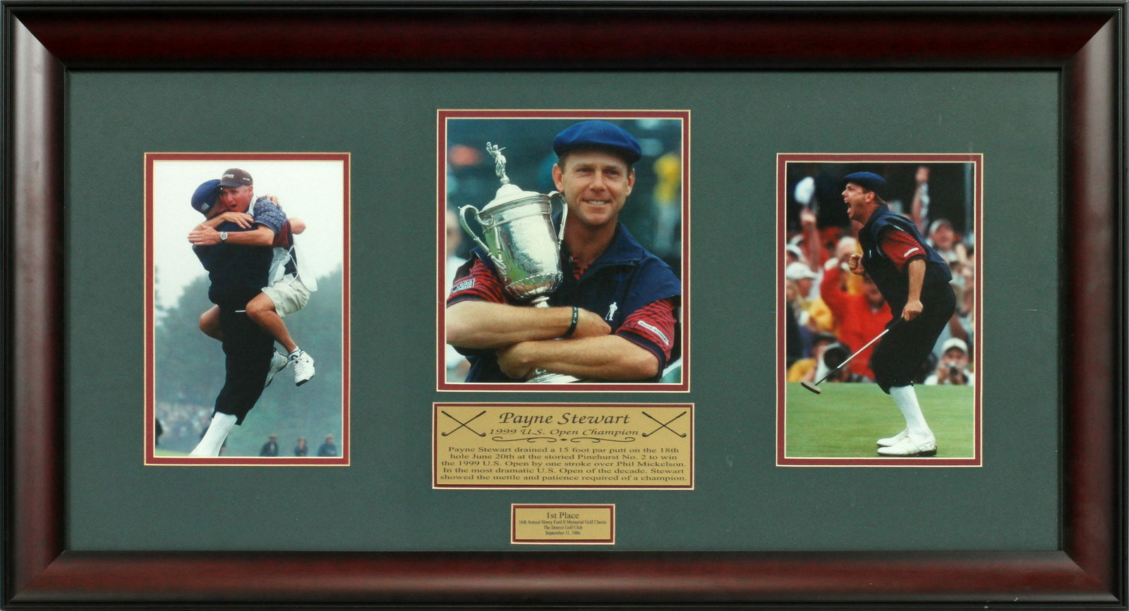 PAYNE STEWART, GOLFER, COLOR PICTURE COLLAGE, UNSIGNED, (1 of 4)