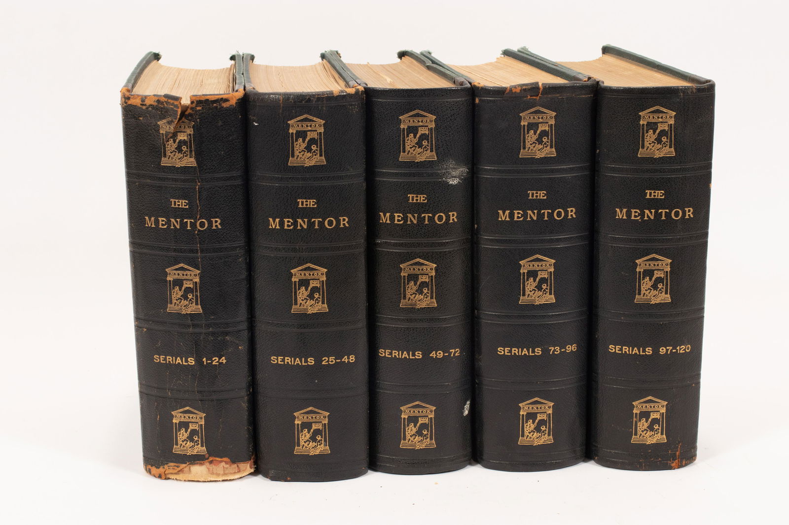 THE MENTOR" SERIALS 1-120, C. 1900, 5 PCS, H 9.5", W (1 of 2)