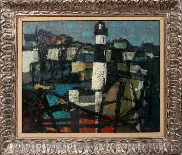 LEGUEN, OIL ON CANVAS CUBIST COMPOSITION: LEGUEN, OIL ON CANVAS 20" X 24" CUBIST COMPOSITION:Signed lower right. Framed.