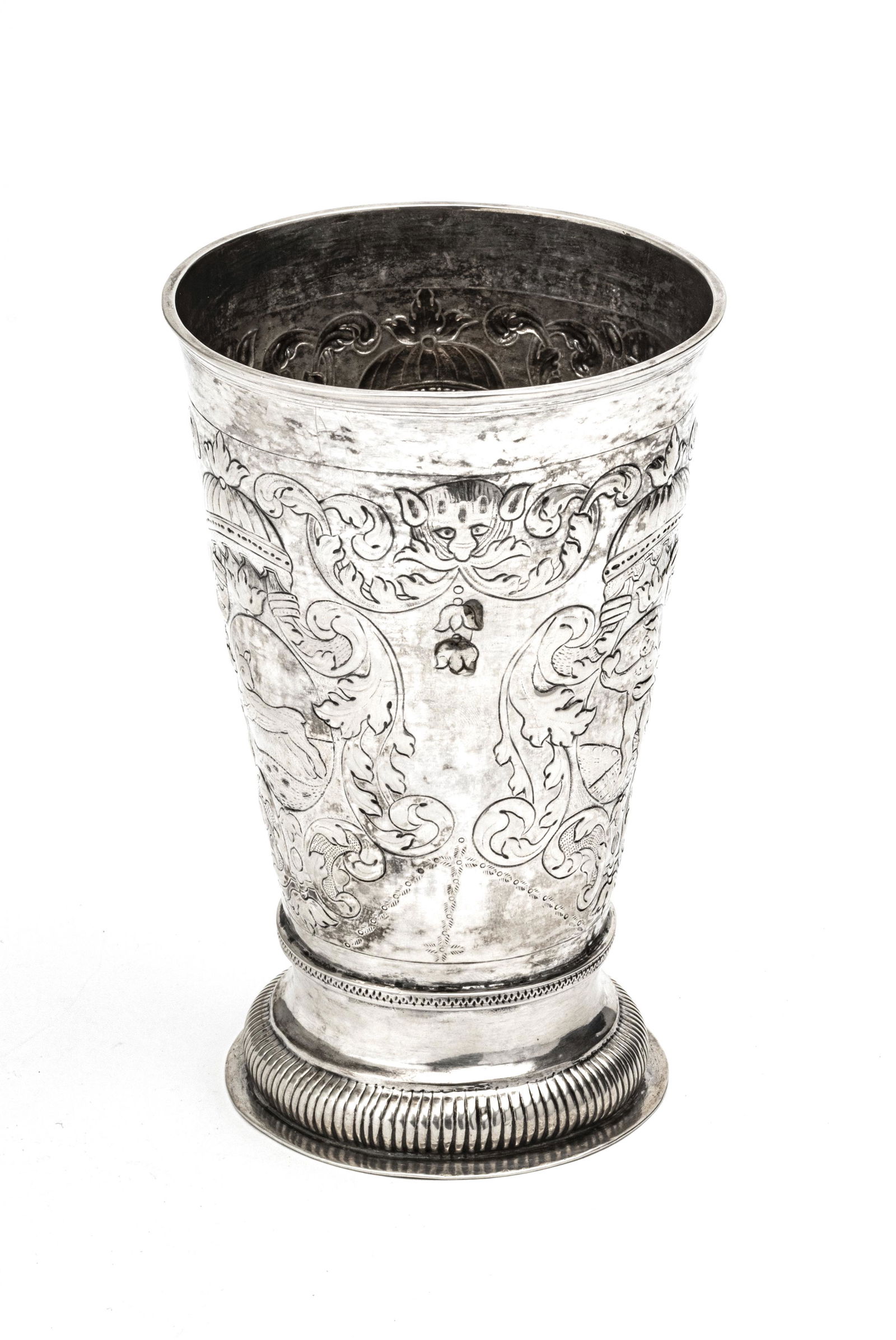 GERMAN, STUTTGART CITY, REPOUSSE CUP, 18TH C (1 of 3)