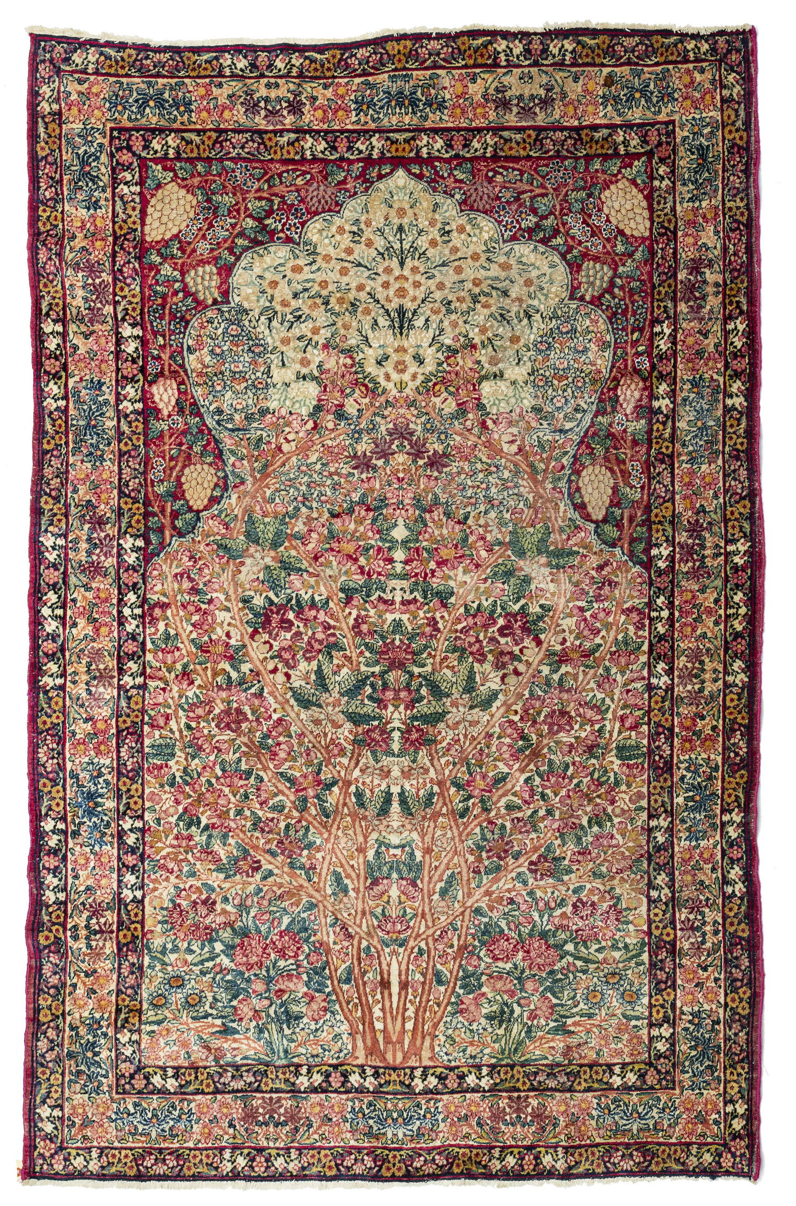 ANTIQUE PERSIAN KERMAN PRAYER RUG (1 of 2)