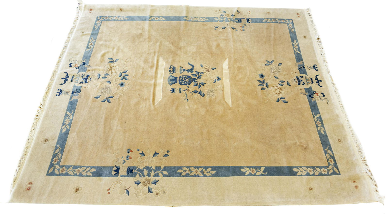 CHINESE WOOL HAND WOVEN CARPET W 7' L 9'9" (1 of 2)